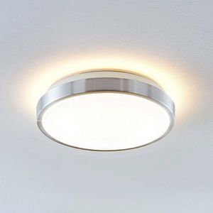 Lindby - LED plafondlamp - 1licht - aluminium, acryl - H: 10 cm - aluminium, wit - Inclusief lichtbron