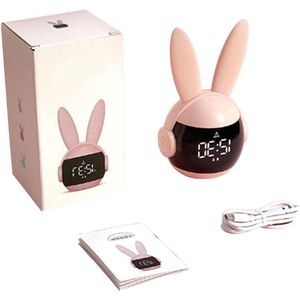 Slaapkamer Wekker Leuk Konijntje Wake Up Light Dutje Oplaadbare Wekker Oplaadbaar voor Kids