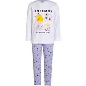 Pokémon Pikachu Kinderpyjama Maat Paars/wit 104-110