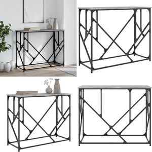 vidaXL Wandtafel 100x40x80 cm bewerkt hout grijs sonoma eikenkleurig - Wandtafel - Wandtafels - Bijzettafel - Console Tafel
