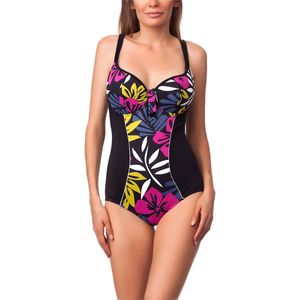 Antie Dames Zwemkleding – Badpak – Zwart/Wit – 38E - AN-MAKIRA-O