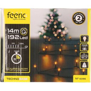 Feeric lights Feestverlichting - warm wit - 14 m- 192 led lampjes - zwart snoer - batterij