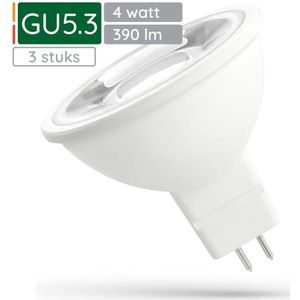 Spectrum LED Lamp GU5.3 12V 4W - 390 Lumen - 4000K Neutraal wit - Natuurlijk licht - Energiezuinig - 3 stuks