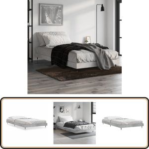 vidaXL Bedframe 100x200 cm Betongrijs Hout & Metaal Bed Frame - Houten Bed - Tweepersoons Bed - Betonnen Grijs Bed - VidaXL Bed