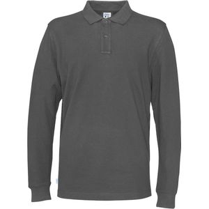 Cottover POLO PIQUE LONG SLEEVE MAN - GOTS GECERTIFICEERD 141018 - Antraciet - 3XL