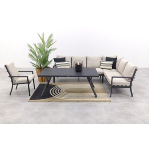 Sergio lounge dining set met stoel - Carbon/Desert - 3-delig rechts