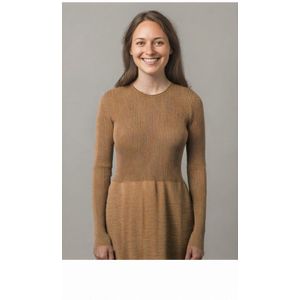 Dames Lange Mouwen Gebreide Jurk | Crème | Maat S/36