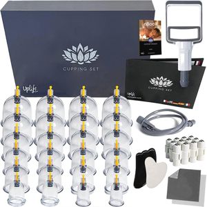 Cupping Set met 24 Siliconen Glazen, 2 Gua Sha-stenen en Microvezeldoeken | Compleet met Handleiding