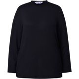 MIAMODA MIAMODA - Dames - Trui A-lijn afneembare overhemdkraag - Zwart - Maat 42