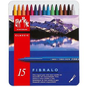 FIBRALO STIFTEN, Metalen doos, 15 kleuren