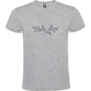 Grijs  T shirt met  ""Bad Boys"" print Zilver size XL