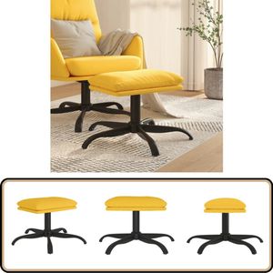 vidaXL Voetenbank - Mosterdgeel - 60x60x36 cm Voetenbank - Stoffen Voetenbank - Voetenbank Geel - Mustard Yellow Footstool - Moderne Voetenbank
