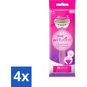 4 x Wilkinson - Wegwerpscheermesjes - Xtreme 3 Beauty - Comfortabel - 1 scheermesje - Wegwerpscheermes - Scheermesje - Scheermes Dames - Scheermes Xtreme - Scheermesje Comfort