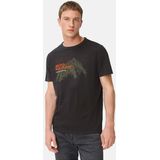 camel active - T-shirt - Zwart - Ronde Hals - Puur Katoen