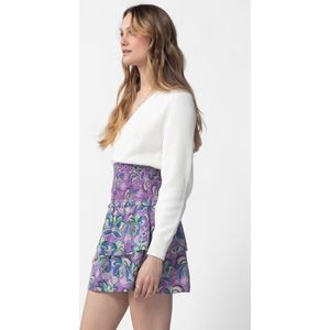 Sissy-Boy - Paarse ruffle rok met bloemenprint