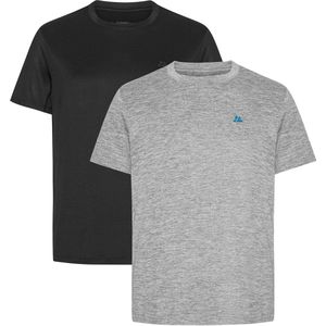 DANISH ENDURANCE - Sport T-Shirt - Lichtgewicht - Meerkleurig - 1x Zwart 1x Grijs Gemêleerd