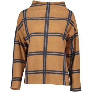 Blue Seven dames shirt - Shirt lange mouwen - 203462 - oker/blauwe ruit - maat 40