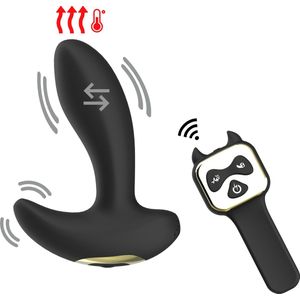Playbird® - Stotende Anaal Vibrator - Met Afstandsbediening - E-stim - Electro Sex - Seksspeeltje voor Koppels - Anaal Dildo Vibrator - Buttplug Groot - Prostate Massager - Zwart