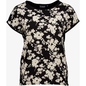 TwoDay dames T-shirt zwart met bloemenprint - Maat XL