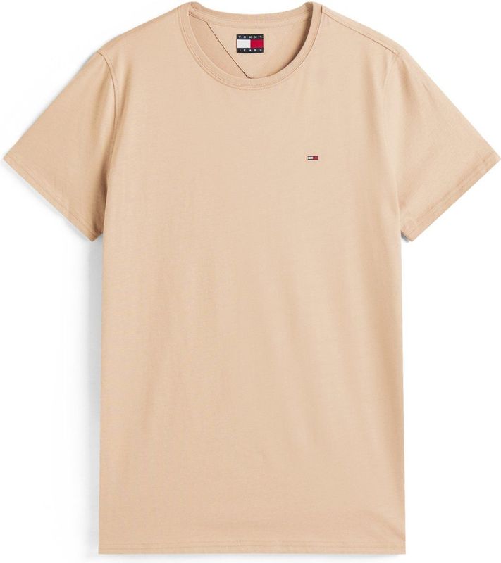 Tommy Jeans - Shirt - Taupe - Jersey - Kwartmouw