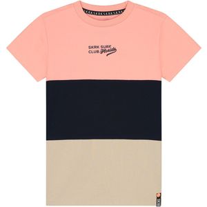 SKURK - T-shirt Thay - Colourblock coral - maat 104