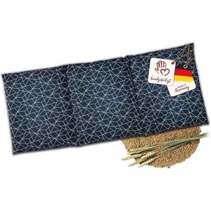 Korrelkussen voor magnetron en oven - Marineblauw, 50 x 20 cm, Oeko-Tex, Handgemaakt in Duitsland