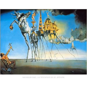 Kunstdruk Salvador Dali - La tentation de St, Antoine 80x60cm