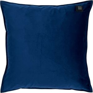 Warmpi® Draadloos Warmtekussen incl. Warmpi® Powerbank (10.000mah) - Fluweel Donker Blauw - Elektrisch verwarmd sierkussen met geïntegreerde kabel van 3m voor opwarming via stopcontact of USB Poort - 3 standen - Kussen 45x45 cm - Zachte Velvet stof