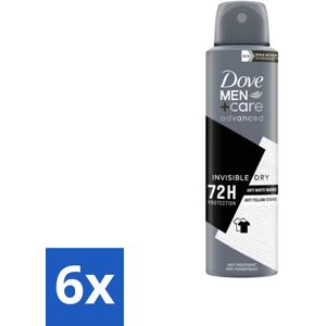 Dove Men+Care Deodorant Spray - Invisible Dry - 150 ml - Voordeelverpakking - 6 stuks