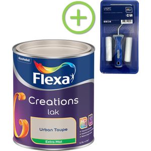 Flexa - Creations - Lak - Extra Mat - Urban Taupe - 750 ml + Lakroller