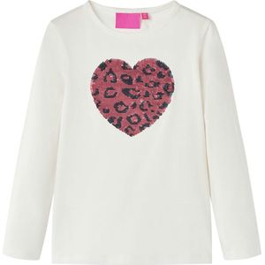 Kindershirt - Ecru - Katoen/Elastaan - Glinsterend Hart