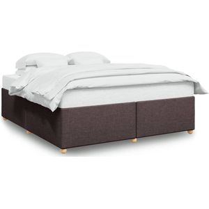 vidaXL - Bedframe - zonder - matras - stof - donkerbruin - 180x200 - cm