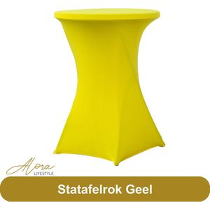 Alora Statafelrok Geel 80 cm - partytafel - Alora tafelrok voor statafel - Statafelhoes - Bruiloft - Cocktailparty - Stretch Rok