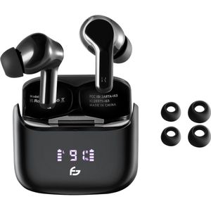 Draadloze Oordopjes - BT 5.3 - Bluetooth Oortjes - USB-C Oplaadcase - tot 21 uur Accu - Zwart - van Saaf