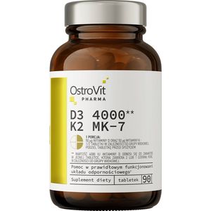 OstroVit - D3 4000 IE + K2 MK-7 - Vitamine Supplement - 90 Tabletten