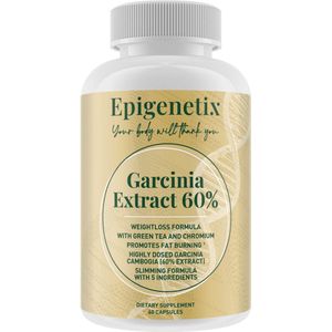 Epigenetix - Garcinia Extract Complex - 60 premium capsules - Draagt bij aan een verzadigd gevoel en vermindering van eetlust en zoete trek, stimuleert de stofwisseling, met Chroom,