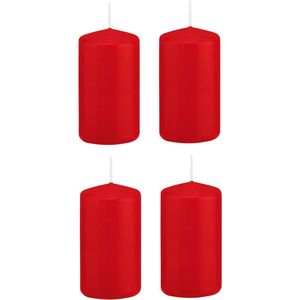 Trend Candles - Cilinderkaars - 6 x 12 cm - 40 uur - Rood - 4x