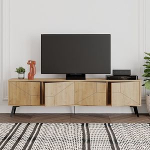 Emob- TV Meubel Woody Fashion TV-meubel | Eiken Afwerking | Breedte | 100% Melamine Gecoat - 180cm -