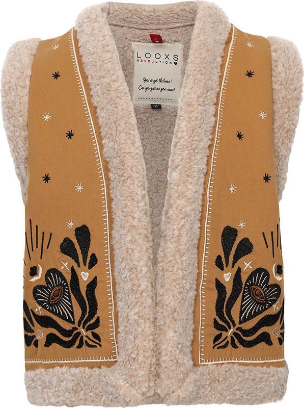 LOOXS Little 2432-7072-517 Meisjes Gilets - Maat 128/134 - Geel van 100% cotton