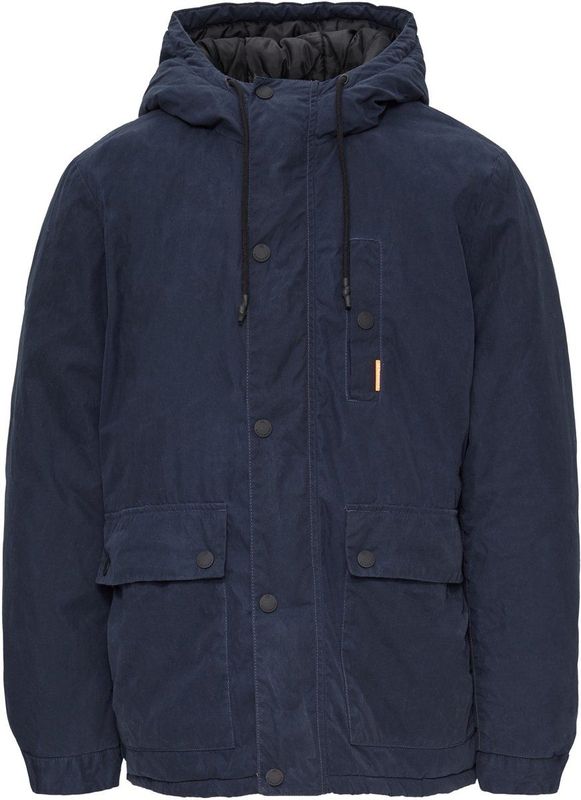 QS - Winterjas - Navy - Katoen - Warm Gevoerd, Ritssluiting, Opgezette Zakken