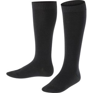 FALKE Comfort Wool warme dikke merinowol kniekousen kinderen zwart - Maat 23-26