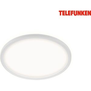 TELEFUNKEN- LED badkamer plafondlamp met achtergrondverlichting, IP44 , ultraplat, neutraal wit licht, wit, 290x35 mm (DxH)