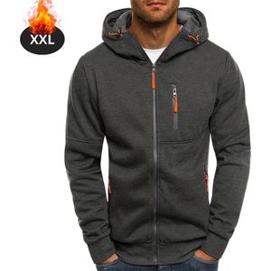 Nivard Vest Heren - Sweater - Sweaters - Hoodie - Warme Trui - Lang - Donkergrijs - S