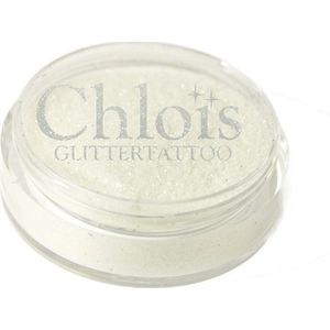 Chloïs Glitter White 10 ml - Transparant - Chloïs Cosmetics - Chloïs Glittertattoo - Cosmetische glitter geschikt voor Glittertattoo, Make-up, Facepaint, Bodypaint, Nailart - 1 x 10 ml