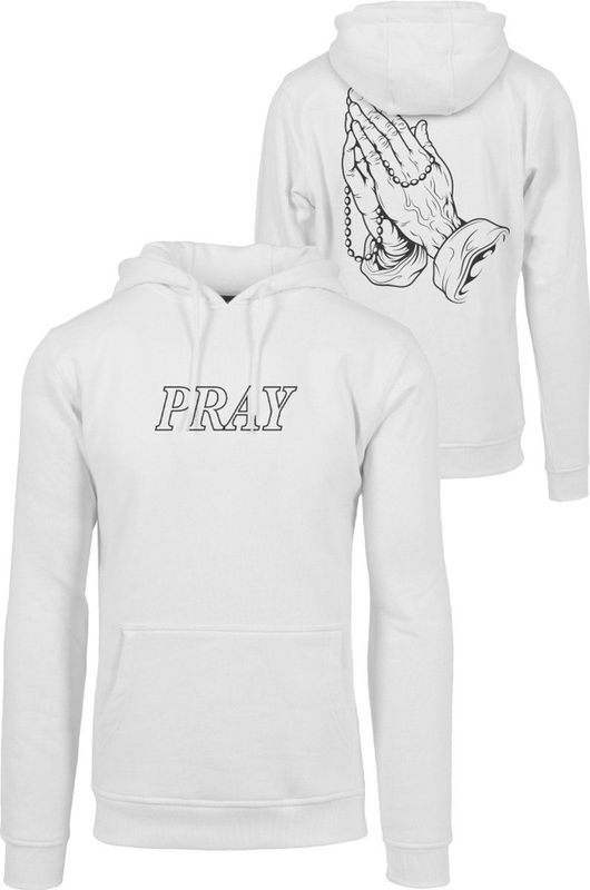 Mister Tee - Pray Hands Hoodie trui - Wit