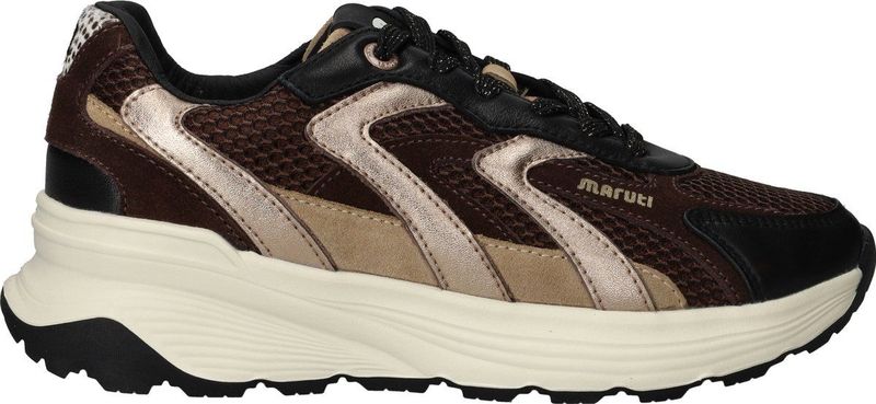 Maruti - DORA - Sneakers - Bruin en Zwart - Leer en Textiel