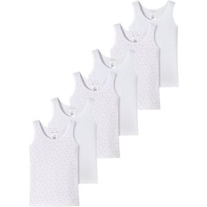 Schiesser Meisjes onderhemd 4 pack Kids Girls fijnrib Organic Cotton