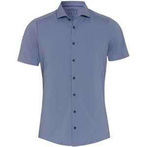 Pure - Short Sleeve The Functional Shirt Blauw Streep - Heren - Maat 42 - Modern-fit