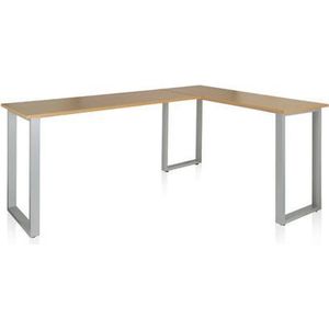 WORKSPACE BASIC I | 165x120 - Hoekbureau Beuken / Zilver