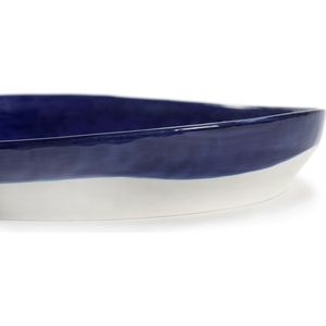 Serax - Ottolenghi - Feast - Bord - 22cm - hoog 4cm - Donkerblauw witte strepen - Set van 2